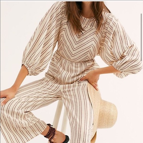 NEW Free People Kenny Striped Cotton Jumpsuit - Picture 2 of 5